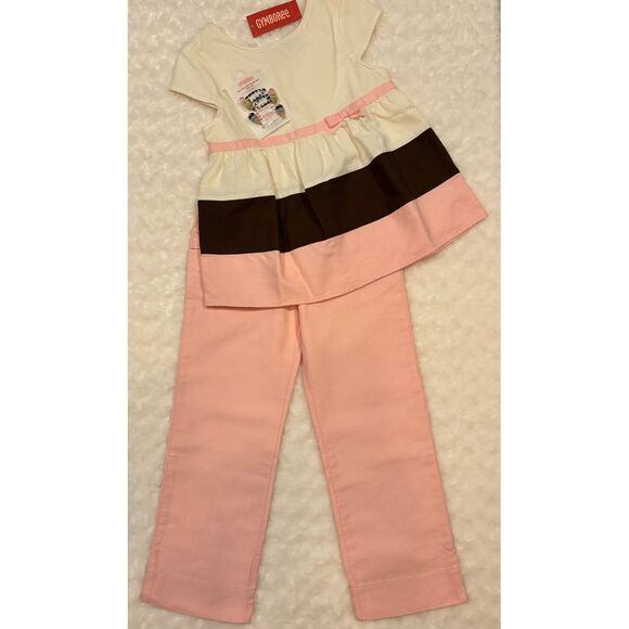 NWT Gymboree Ice Cream Social Pieced Swing Top Pink Pants & Hair Clips LOT 10 - Picture 5 of 16